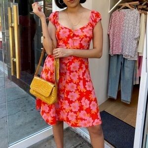 NWT NEW | Rolla's | Erin Datura Dress Pink and Orange Flowers 💐 | Size Medium